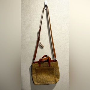 Madewell The Zip Top Small Transport Crossbody Bag Spotted Calf Hair Edition